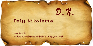 Dely Nikoletta névjegykártya